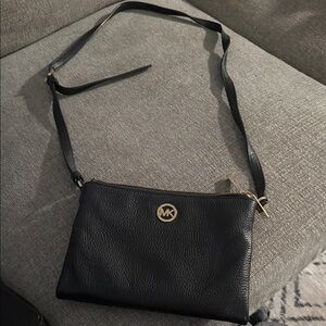 Michael Kors Black Pebbled Leather Crossbody Bag
